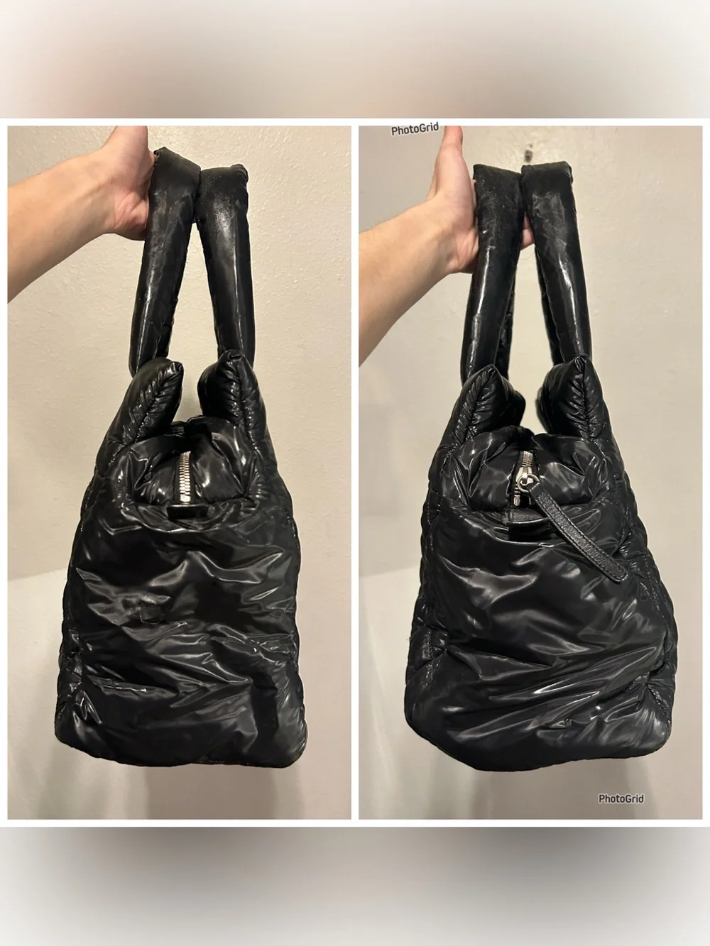 CHANEL Coco Cocoon Large Tote Bag Puffy Quilted Black Nylon Leather w/ COA